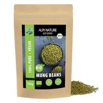 Organic mung beans (500g, 1.1lb), mung beans from controlled organic cultivation, gluten-free, lactose-free, laboratory-tested, vegan, 100% natural without additives