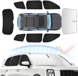 Sunsdrew 8PCS Windshield Sun Shade Kit for Kia Telluride 2020-2023 2024 Full Privacy Side Rear Window Shade Cover Foldable Sun Visor Protector Blocks UV&Heat Telluride Interior Accessories, black