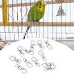 Pssopp 12Pcs Pet Birds Cage Metal Hook Clip Iron Anti-Escape Pet Bird Cage Door Buckle Lock Claw Snap Hook