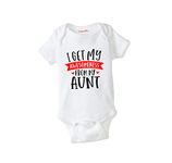 baby wish Family Grandma gifted to Baby Bodysuits Newborn Romper Half Sleeve Envelope Neck Cute Outfit I GET MY AUNT