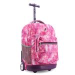 J World New York Sunrise Rolling Backpack. Roller Bag with Wheels, Purple Galaxy, 18", Sunrise Rolling Backpack. Roller Bag With Wheels