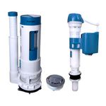 Rseindia® crystal Water Saving toilet repairing kit Dual Flush Siphon with advance High pressure float valve With 58 mm chrome plated button For one piece flush Tank Commode (10 inch Siphon)