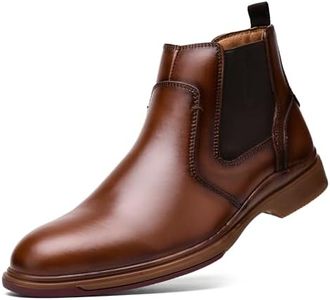 Arkbird Mens Chelsea Dress Boots Side Zipper Genuine Leather Classic Fashion Casual Slip-on Ankle Boots for Men