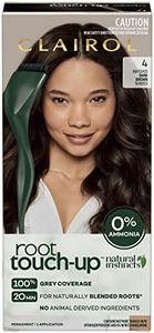 Clairol Root Touch Up Natural Instincts 4 DARK BROWN, 100% Grey Coverage, Naturally Blended Roots, no Ammonia, 0% Ammonia, Permanent Root Colour, 35 gram