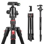 BONFOTO B168 Camera Tripod, 70 Inches Lightweight Aluminum Travel Tripod, Photography Tripod with 360 Degree Ball Head and 1/4" Quick Release Plate