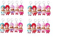 Birthday party Return gift ideas bulk for kids Doll Keychains (Multi Color) Key Chain for Bags Key Rings cradle cermony baby naming DOLL KEYCHAIN (10)