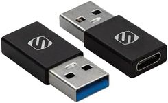 SCOSCHE ACA-2PKSP Strikeline USB Type-C to USB Type-A Adapter 2 Pack - Black