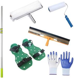 Self Leveling Cement Tool Kit - Epoxy Floor Kit, Self Leveling Rake, Spike Roller for Self-Leveling, Spike Shoes for Epoxy Flooring, Floor Leveling Tools, Garage Floor Epoxy Kit, Telescopic Pole
