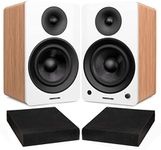 Fluance Ai61 Lucky Bamboo Powered 2.0 Stereo Bookshelf Speakers with 6.5" Drivers, 120W Amplifier for Turntable, TV, PC and Bluetooth 5 and High Density Acoustic Foam Isolation Pads 10" x 7.5"