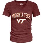 NCAA Virginia Tech Hokies Womens Heathered Team Color Confetti T Shirt, Virginia Tech Hokies Maroon, Large