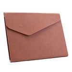 Enyuwlcm PU Leather A4 File Folder Document Holder Waterproof Portfolio Envelope Folder Case with Invisible Magnetic Closure (Brown)