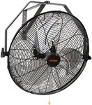 VEVOR 18 Inch Wall Mount Fan, 3-speed IP44 Waterproof Wall Fan, Max. 4150 CFM Wall Mounted Fan for Outdoor, Commercial, Residential, Greenhouse, Workshop, Patio, Black, ETL Listed