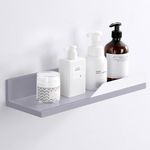 YOHOM Shower Shelf Adhesive Bathroom Shelf for Tile Wall Stick on Shower Caddy Organizer White Lightweight Floating Shelf No Drill with White Guard