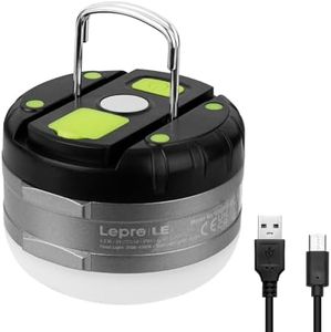LE LED Camping Lantern Rechargeable, 310LM, 5 Light Modes, Power Bank, Waterproof, Perfect Mini Flashlight with Magnetic Base for Hurricane Emergency, Outdoor, Hiking, Home and Car