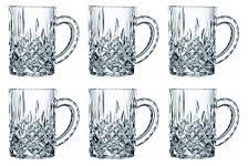 SKGREEN Glass Beer Mug | Drinking Glass with Handle | Crystal Clear Glass Beer Mug | Set of 6 | 400 ml