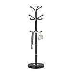 Snaikor Metal Coat Rack Freestanding, Sturdy Coat Rack Stand with Natural Marble Base, Coat Racks Tree Hats Hanger Holder Stand for Entryway, Hallway(12 Hooks)