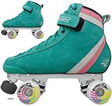 Bont Parkstar Soft Teal Suede Roller Skates for Park Ramps Bowls Street - Rollerskates for Outdoor and Indoor Skating (Soft Teal Solid, Bont 5.5)