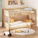 JOYMOR Low Twin Over Twin Bunk Bed 