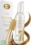 Vitamins Hair Serum Keratin Treatment - Biotin Collagen and Coconut Oil Hydrating Moisturiser for Frizzy Dry Damaged Hair - Anti Frizz Heat Protection for Curly Wavy or Straight Hair