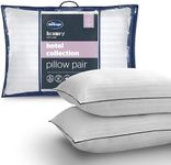 Silentnight Luxury Hotel Collection Piped Pillow - Hotel Quality Stylish Pillow Soft Medium Support for Back & Side Sleepers - Filled with Finest Fibres, Hypoallergenic and Machine Washable, Pack of 2