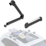 Gearantics 16.3 Inch Ski and Snowboard Rack for Car Roof, with TPV Rubber Padding and Lock, Fit 2 Pairs of Skis or 2 Snowboards, Fishing Pole Rod Rack for Car
