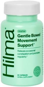 Hilma Gentle Bowel Movement Supplements with Magnesium Citrate – Natural & Gentle Laxatives for Constipation w/Magnesium Citrate, Ginger, Anise & Bitter Orange - 46 Vegan Capsules