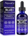 Methylene Blue Pharmaceutical Grade 1%, Methylene Blue Drops Third-Party Tested, Brain Health Dietary Supplement, High Purity Blue Methylene for Memory Focus, Add Vitamin C, No Formaldehyde, 2 fl oz