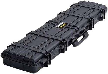 MEIJIA Portable Waterproof All Weather Hard Rifle Case,Soft Handle Grip,Customizable Fit Foam Inserted,without wheels,Black,53.54"X13.78"X4.96"