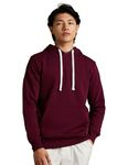 Amazon Brand - Symbol Men's Cotton Blend Neck Hooded Sweatshirt (AW18MNSSW02_Beetroot_4XL)