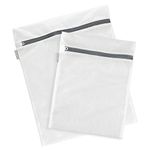 InterDesign Mesh Wash Laundry Bags for Delicates In-Wash Cleaning - Bras, Underwear Set of 2, Medium/Large, White