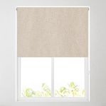 Barnes Blinds - Ara Soft Touch Blackout Roller Blinds for Windows, Custom Cut to Size - Black Out Thermal Fabric Durable Fittings Easy Fit - Roller Blind (Natural 183cm)