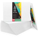 Arteza Painting Canvas Panels, 8x10, Set of 14, Primed White, 100% Cotton with Recycled Board Core, For Acrylic, Oil, Other Wet or Dry Art Media, For Artists, Hobby Painters, Kids