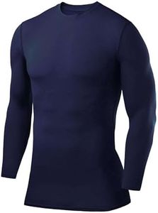 PowerLayer Maglia da Uomo a Manica Lunga Girocollo a Compressione - Blu Scuro, XS