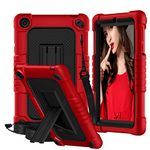 Kebiory for Walmart Onn 7 2022 Model Gen 3 7 inch/for Walmart Onn 7 3rd Gen 100071481 Case,Shockproof Kids Friendly Shoulder Strap Stand Shell,for Walmart Onn 7 Inch 3nd Gen Tablet (Red/Black)