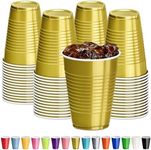 DecorRack Gold Plastic Cups, 12 oz 