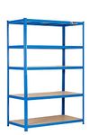 Rhino Racking Heavy-Duty Garage Shelving unit – 5-Tier Steel Storage Shelves, Boltless Shelves, Industrial Shelving, Blue, 200kg Per-Tier, 180x120x60cm