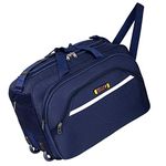 TORRENTO Unisex Fabric Travelling 2 Wheel Cabin Size Duffel Bag with Zippers and Runner (Blue, 22 Inch)