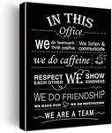 In This Office We Do Teamwork Motivational Quotes Framed Canvas Wall Art- Office Posters Décor 11.5" X 15"