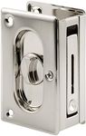 Prime-Line Products N 7367 Pocket Door Privacy Lock with Pull, 3-3/4-Inch, Satin Nickel