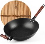 WANGYUANJI Cast Iron Wok Pan 14.2"