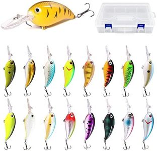 Crankbaits for Bass fishing 17 PCs, Bass Fishing Lures with Storage Box, 3.94" Deep Diving Crank Baits for Bass Fishing, Fishing Gifts for Men Freshwater Saltwater