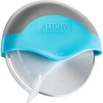 Kitchy Pizza Cutter Wheel - No Effort Pizza Slicer with Protective Blade Guard and Ergonomic Handle - Super Sharp and Dishwasher Safe (Blue)