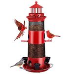 Decflow Bird Feeders for Outdoors Hanging, Wild Bird Feeder for Outside Bird with Three Water Cups, 4 lbs Large Capacity Durable Metal Bird Seed Feeder for Small Birds