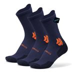 BRISIRA Coolmax Bamboo Viscose Compression Running Socks 3 Pairs Crew Athletic Anti Blister Cushioned Seamless Odor Control