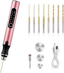 3-Speed Cordless Mini Drill Pen With 8 Small Drill Bits,Rechargeable Electric Hand Drill Pin Vise,Resin Drill Set For Jewelry Making,Resin,Plastic,Wood,Keychains DIY (PINK)