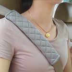 MIKAFEN Seat Belt Comfort Harness Pads - Car Seat belt Comfort Pads x 2 Hook And Loop Strap - Travel Cushion Seat Belt Covers (gray)