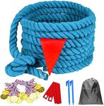 DHXGON 60 Feet Tug of War Rope for Kids and Adults, Outdoor Games Summer Outdoors Yard Backyard Camping Lawn Games for Field Day Family Reunion Birthday Party Team Building Activities Carnival Games