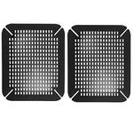 mDesign Adjustable Kitchen Sink Dish Drying Mat/Grid - Soft Plastic Sink Protector - Cushions Sinks, Stemware, Wine Glasses, Mugs, Bowls, Dishes - Quick Draining, Contours to Sink - 2 Pack - Black