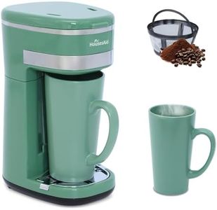 HousesAid Coffee Machine, Single Serve Coffee Maker, One Cup Coffee Maker with Reusable Filter & One-touch Control Button, Portable Brewer for Camping, Travel & Home, Easy To Clean& Store,15oz/450ml