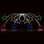 Christow Large Shooting Star Christmas Light Outdoor Wall Decoration, Energy Efficient LED Rope Light Silhouette, Flashing, Mains Operated, 220cm (Multi Coloured)